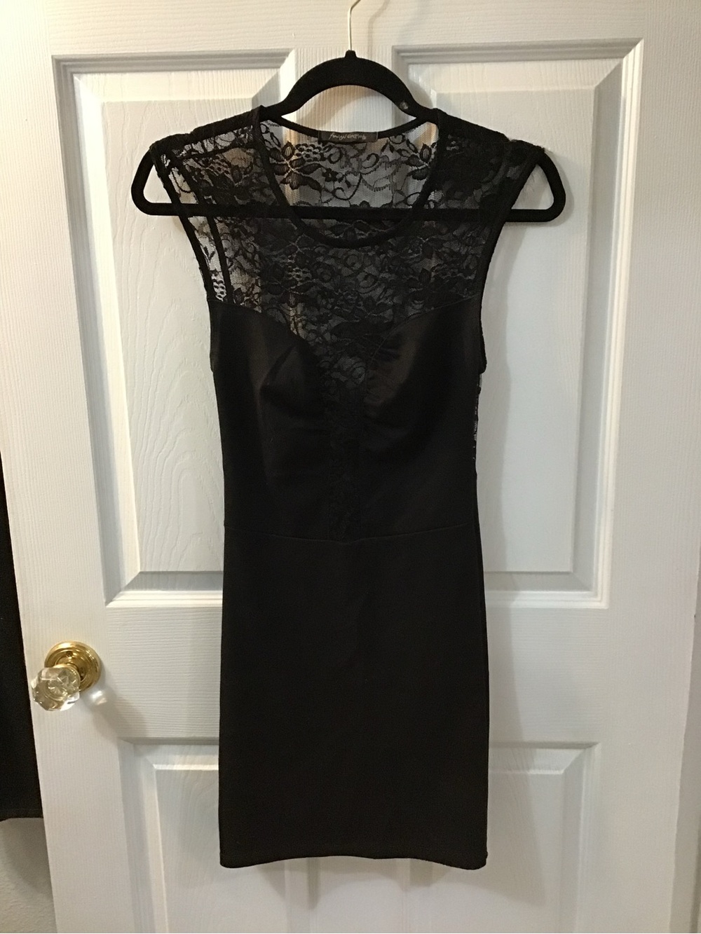 Black Lace Yoke Mini Dress - Sleek Cocktail Dress